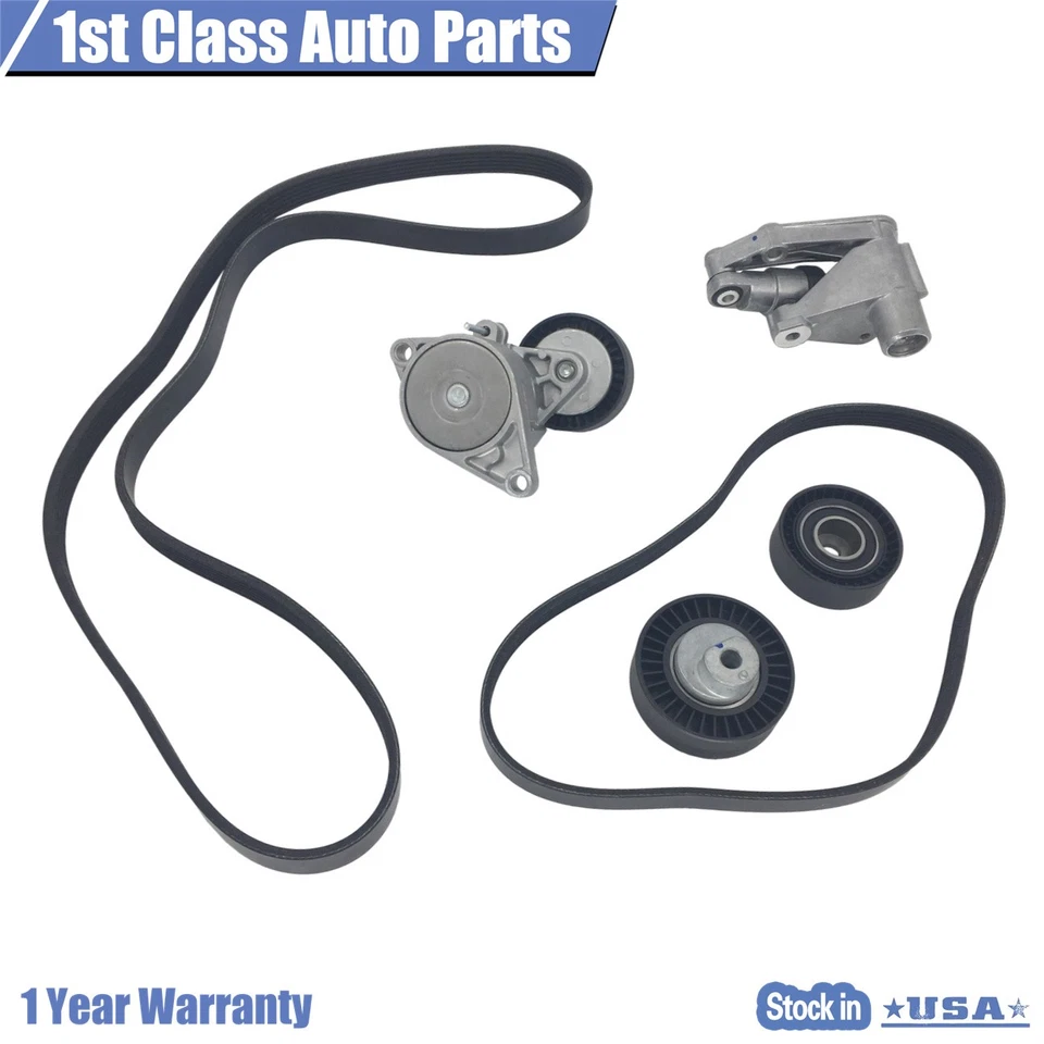 Serpentine Belt Tensioner Idler Pulley Kit For BMW Z4 330Ci E36 E39 E46 E53 L6 - Image 2 of 4