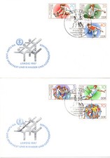 2 x FDC DDR  Spartakiade Turn - und Sportfest  1987 Leipzig Mi.Nr. 3111 - 3116 