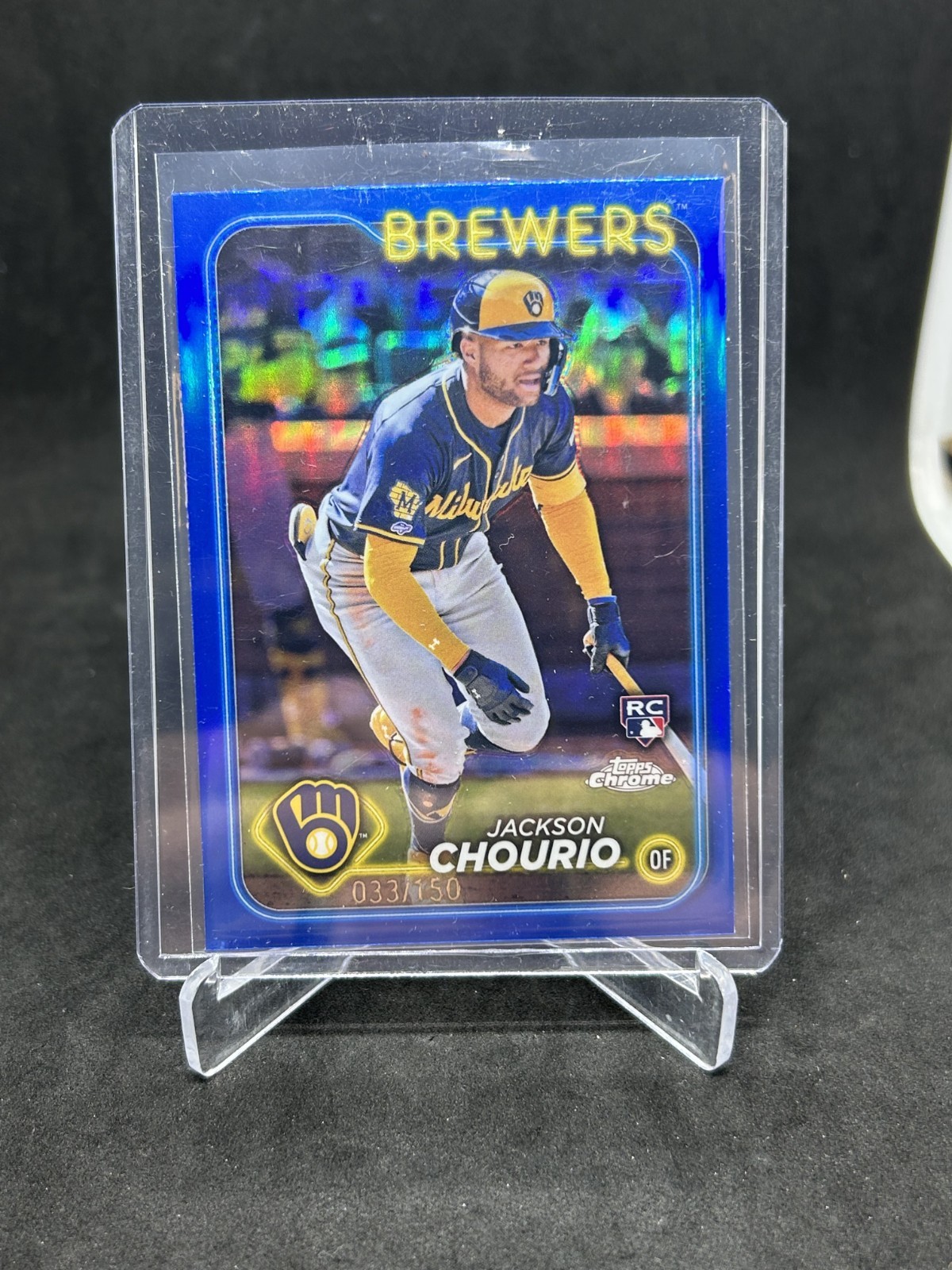 2024 Topps Chrome #161 Jackson Chourio Blue /150 Rookie RC Card