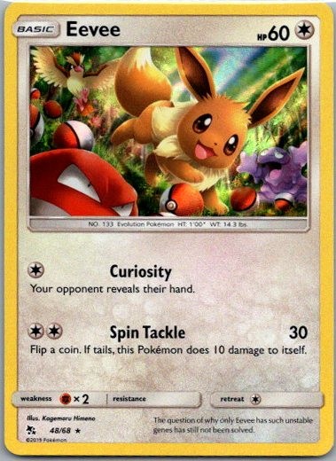 Eevee (48) Holo Holo Rare Hidden Fates 48/68 NM
