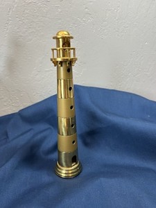 Brass 7.5 Inch Lighthouse Decoration Felted Very Sturdy, Lovely, No Damage, Mint