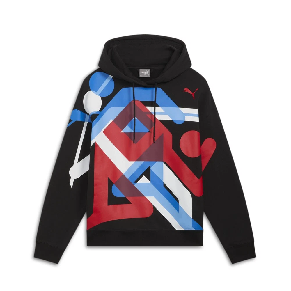 Felpa con cappuccio grafica PUMA Village Wear donna nera casual capospalla 52630517