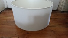 White  Fabric Drum Lamp Shade Habitat  