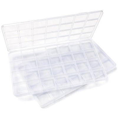 28 Grids Plastic Bead Organizer Box, Organizer Container Storage Box, Divider...
