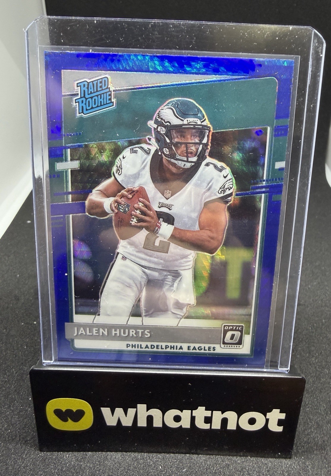 2020 Panini Donruss Optic - Rated Rookies Jalen Hurts #164 Blue Hyper Prizm (RC)