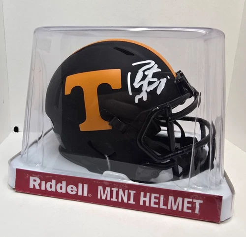 Peyton Manning Signed Tennessee Volunteers Mini Helmet - Rare FLAT BLACK!!