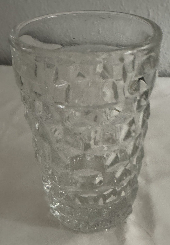 Mid Century Modern Fostoria American Cubist Juice Glass Vintage 3.75" Tumbler