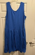 Blue Timely II Sleeveless Tiered Dress 3X โ USA Made!