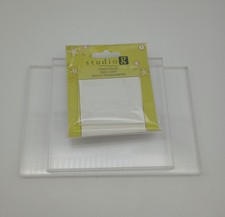 Set of 3 Sizes Clear Stamp Blocks Transparent Acrylic Blocks Craft Supplies