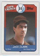 1989 Topps Cap'n Crunch Food Issue Jack Clark #14 0a3