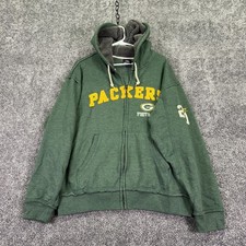 Green Bay Packers Sweatshirt Mens XL Green NFL Football Team Apparel Full Zip
