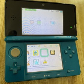 WORKING Nintendo 3DS Aqua Blue Handheld Console 2GB Wi‑Fi 3D NTSC-U/C READ