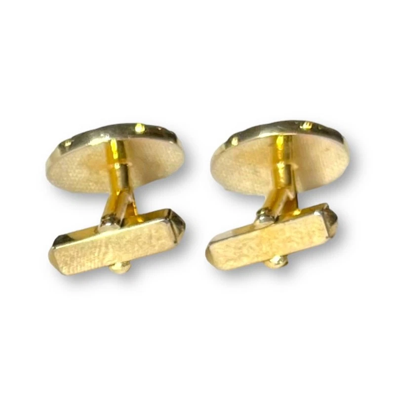 Gemelos Swank Vintage Tono Dorado Madreperla Art Deco MCM Rat Pack Firmado Foto 3 de 4