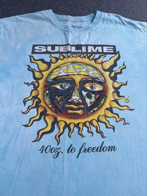 Sublime 40oz. to Freedom Sun Logo T-Shirt Men's Size L Light Blue