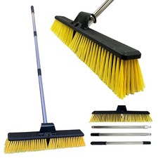 TDBS The Dustpan and Brush Store Outdoor Broom, 24'' Large Stiff Yellow 