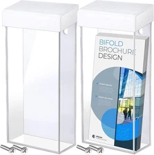 Remerry Acrylic Outdoor Brochure Holder 4 x 9 Inch Waterproof Wall clear 