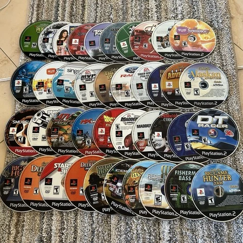 40x Video Game Lot: For PS2 ~ Disc Only No Duplicates Poker Deer Hunt racing