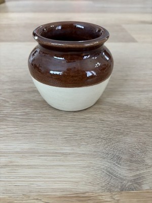Vintage Burnham & Morrill (B & M)Portland ME  3 1/4'' Stoneware Bean Pot