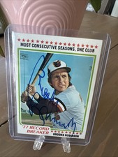 1978 Topps - Record Breaker #4 Brooks Robinson Auto
