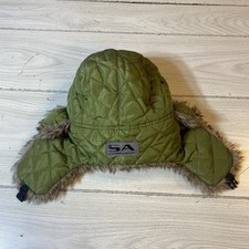 SA fishing trapper hat Green with faux fur lining