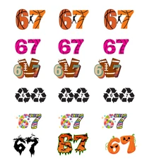 6 7 Temporary Tattoos 18 Total Designs Colorful Smail Size 1.5"x1.5"