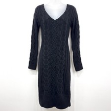 JOA Sweater Dress Womens S Wool Black NWT Cableknit Preppy Old Money Capsule