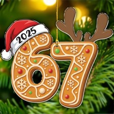 Gingerbread 67 Christmas Ornament - 67 Acrylic