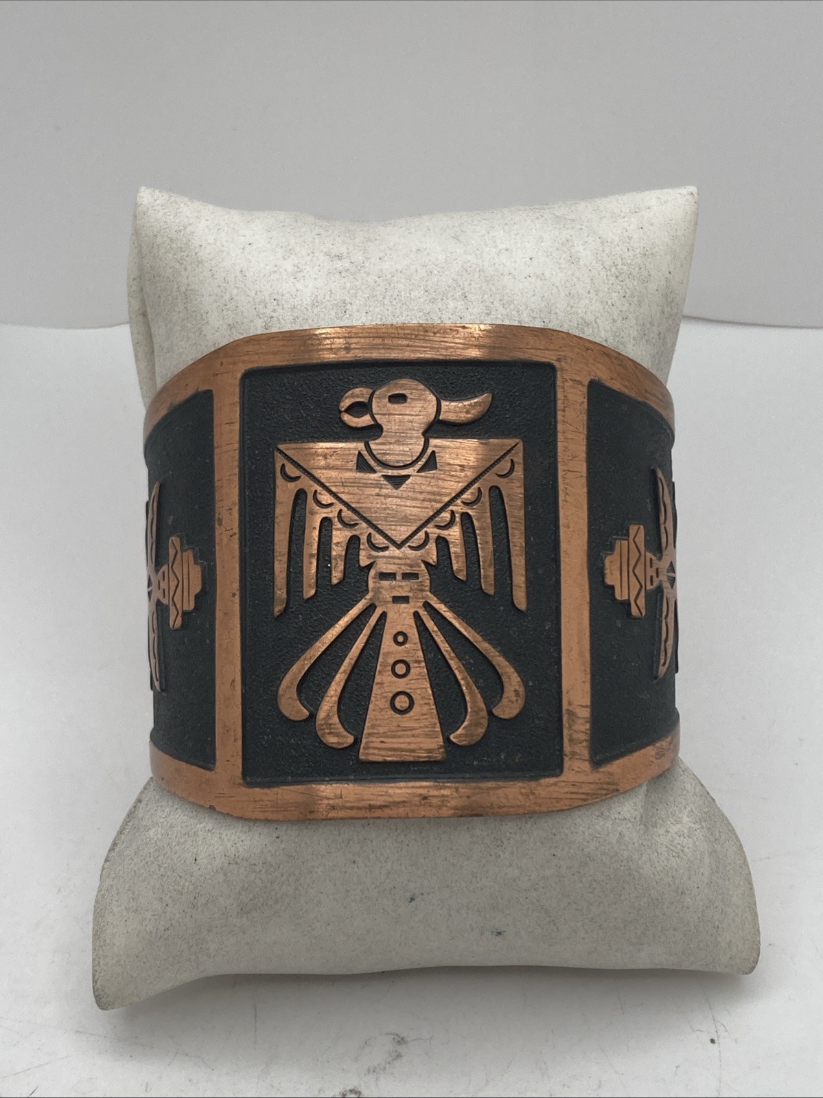 VTG Solid Copper Thunderbird Cuff Bracelet - image 1