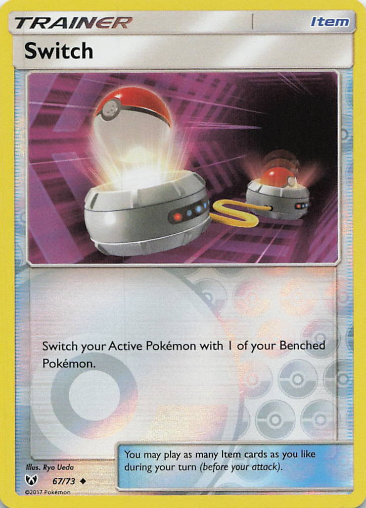 Switch 67/73 Uncommon Shining Legends Pokemon Reverse Holo Near Mint