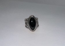 Vintage 925 Sterling Silver Black Onyx Ring