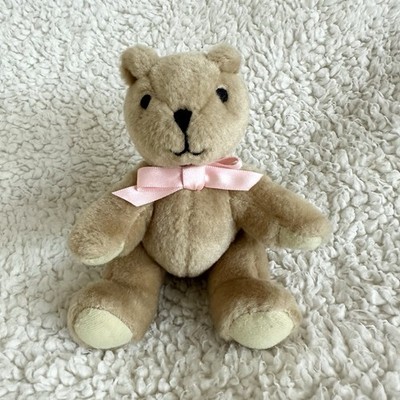 American Girl Samantha Beforever Bedtime Teddy Bear Pink Bow 5  Plush Toy