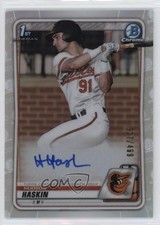 2020 Bowman Draft Chrome Picks Refractor 327/499 Hudson Haskin #CDA-HH Auto 6fs