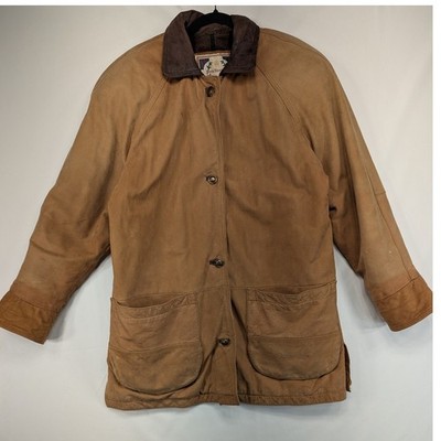 Paris Sport Club Brown Leather Suede Collared Button Up Jacket Men L