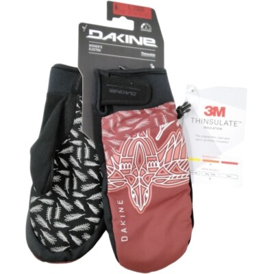 Dakine Electra Mitts Thinsulate Insulation Woman's Large (7.5) Red, Black