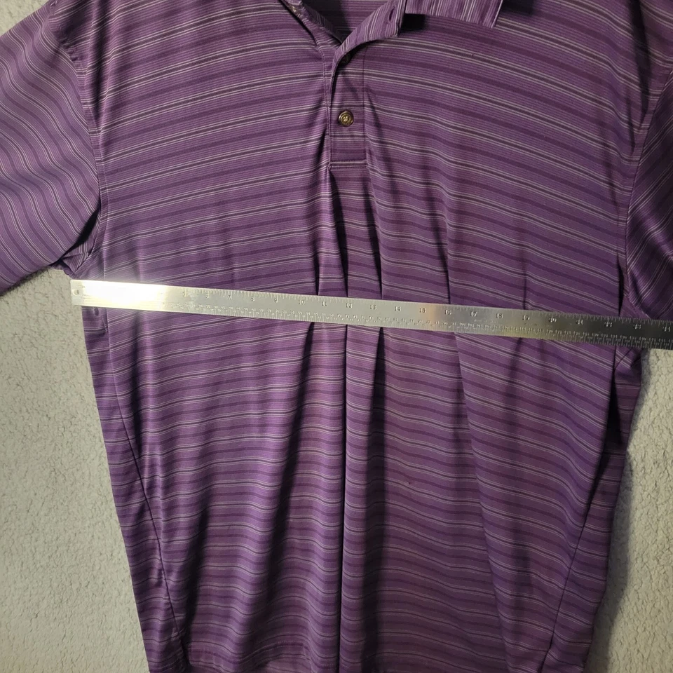 Pebble Beach Men's Performance Golf Polo 2XL Purple Striped Short Sleeve XXL - Image 3 of 4