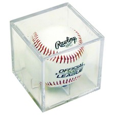 Ultra Clear Baseball Clear Cube Holder with Cradle Stand Pro or Youth Baseballs