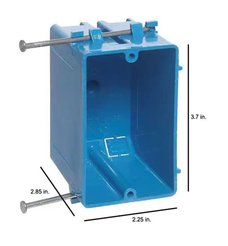 10-Pack Lot 18cu-in Wall Outlet Light-Switch New-Work Nail 1-Gang Electrical-Box - Picture 2 of 5