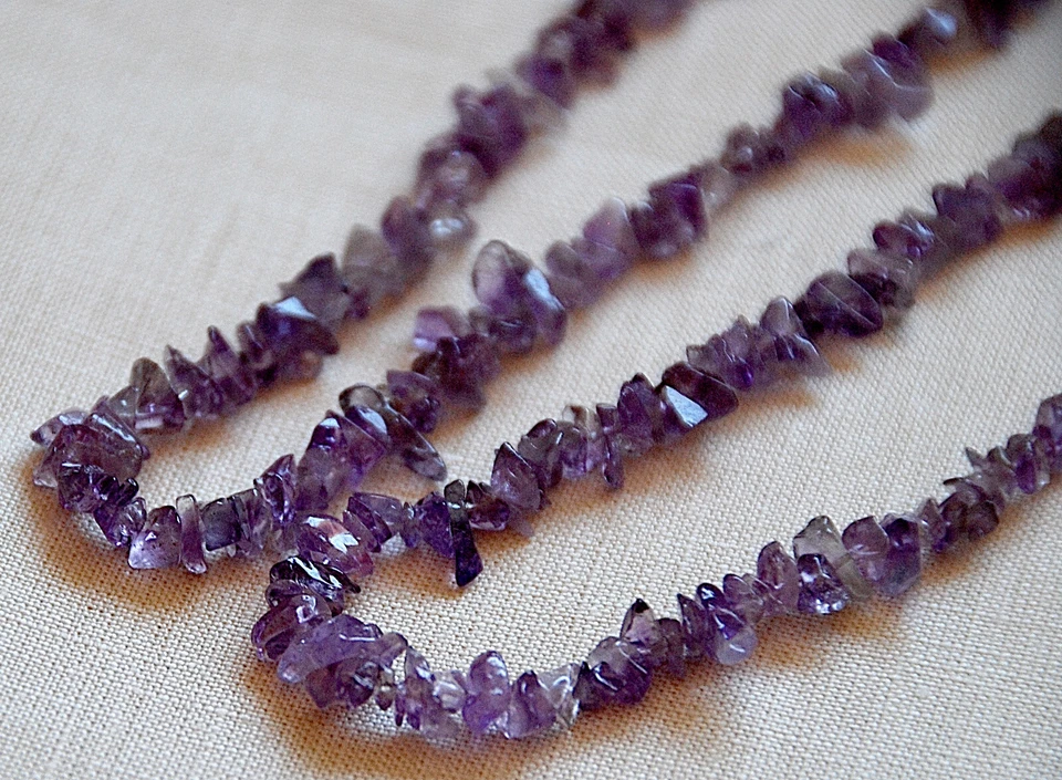 Collana in pietra dura di ametista • Vintage - Immagine 4 di 4