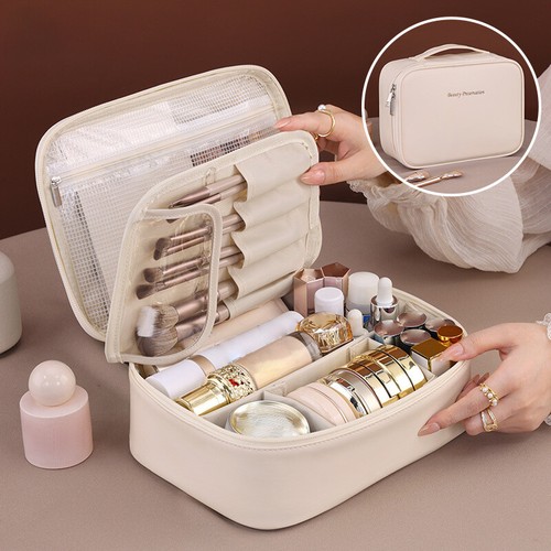 Portable Travel Cosmetic Bag Large Capacity Waterproof Toiletry Bag Storage B AT - Photo 4/16