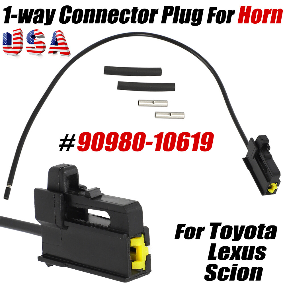 1-way Horn Connector Plug For Toyota Tacoma Tundra 4Runner RAV4 FJ #90980-10619
