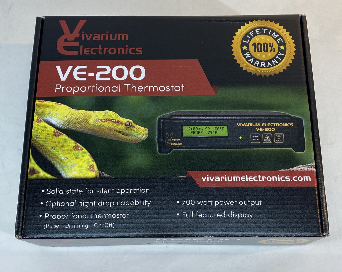 Vivarium Electronics VE200 Thermostat Bearded Dragon Crested Gecko