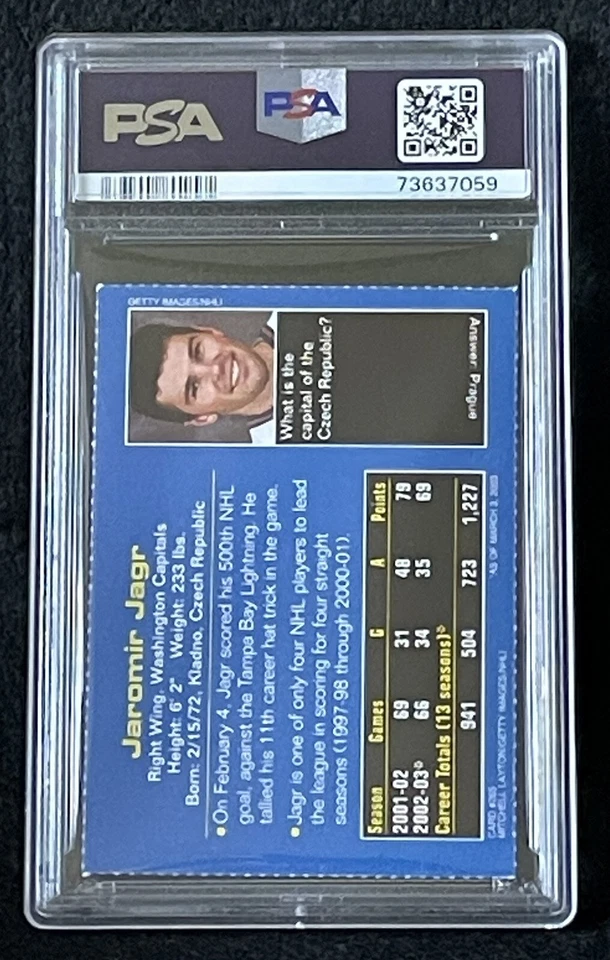 JAROMIR JAGR 2003 Sports Illustrated SI for Kids NHL Washington Capitals PSA 8 - Image 2 of 2