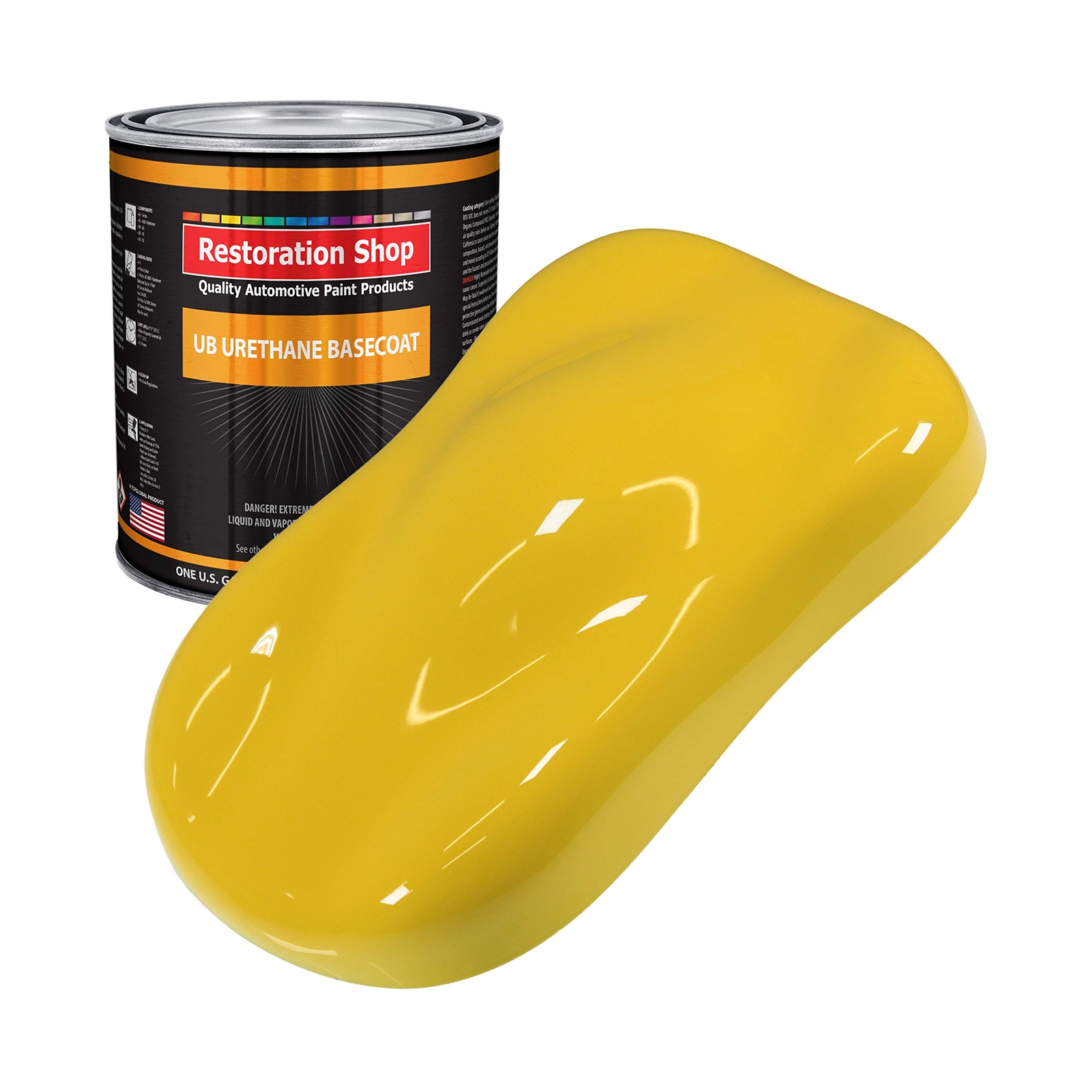 Restoration Shop - Daytona Yellow Urethane Basecoat Auto Paint - Gallon Paint...