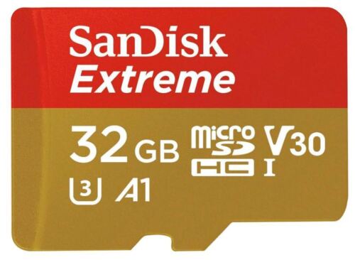 SANDISK - Extreme MicroSDHC Class 10 U3 V30 Memory Card, 32GB 90MB/s 60MB/s - Picture 1 of 4
