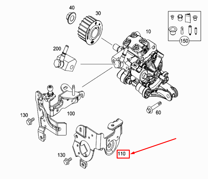 MERCEDES-BENZ CITAN W415 Hochdruckpumpenhalterung A6072300740