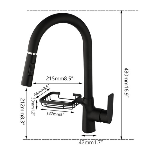 Kitchen Faucet Pull Down&Swivel Spout Deck Mount Single Handle Vanity Mixer Taps - Picture 134 of 264