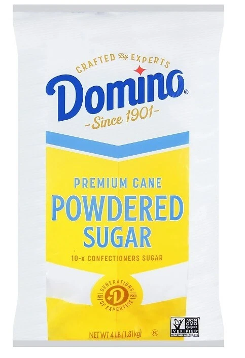 Domino Pure Cane Confectioners Sugar, 10-X Powdered Sugar, 4 Pound Bag