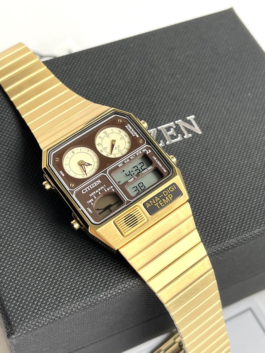 New! Citizen Watch JG2103-72X Ana-Digi-Temp Digital Retro New! Citizen Watch JG2103-72X Ana-Digi-Temp Digital Retro