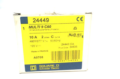 NEW SQUARE D 24449 CIRCUIT BREAKER 10A 2 POLE