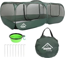 Portable Kinsha Large Chicken Coop, Outdoor Poultry House Cage + Walk-in Door